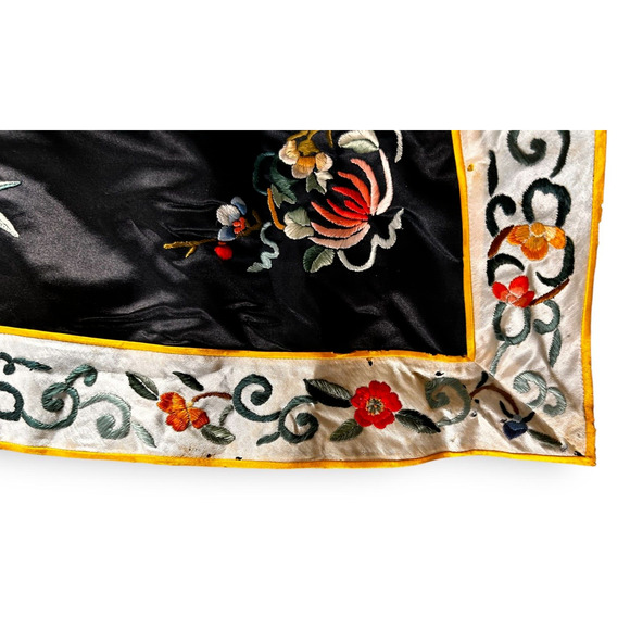 Vintage Chinese ESME Embroidered 100% Silk Circa 1950's Mandarin Kimono Robe L - Picture 16 of 16